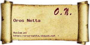 Oros Netta névjegykártya